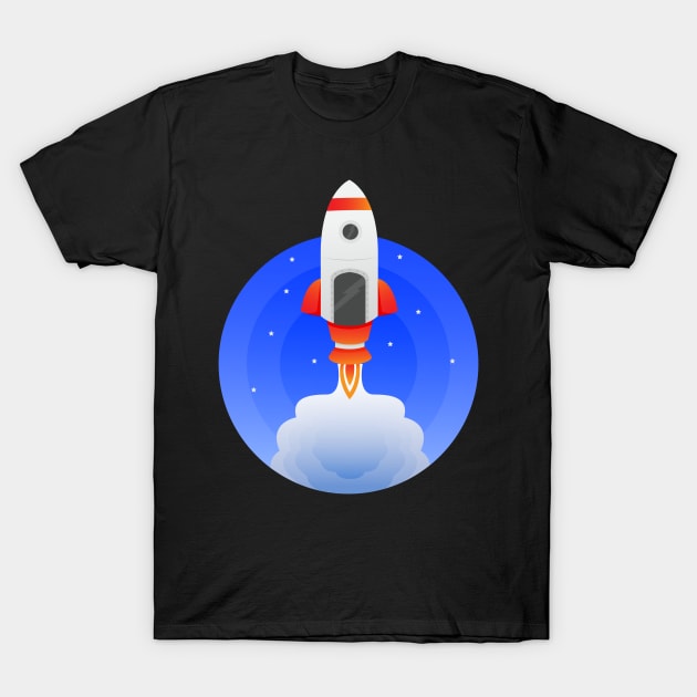 Star Rocket T-Shirt by Rizaldiuk